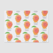 Cute happy mango yellow cartoon illustratie tissuepapier (Voorkant)