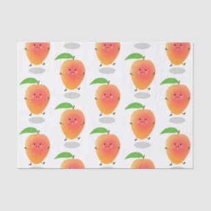 Cute happy mango yellow cartoon illustratie tissuepapier