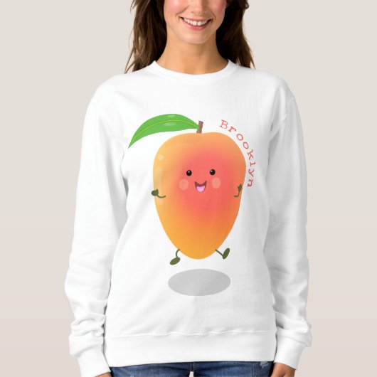 Cute happy mango yellow cartoon illustratie trui (Voorkant)