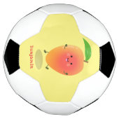 Cute happy mango yellow cartoon illustratie voetbal (Gedraaid)
