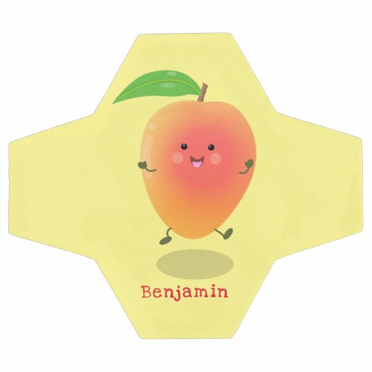 Cute happy mango yellow cartoon illustratie voetbal (Enkel)