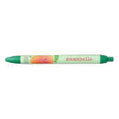 Cute happy mango yellow cartoon illustratie zwarte inkt pen (Voorkant)