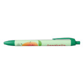Cute happy mango yellow cartoon illustratie zwarte inkt pen (Bovenkant)