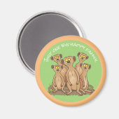 Cute happy meerkat cartoon magneet (Voorkant / Achterkant)