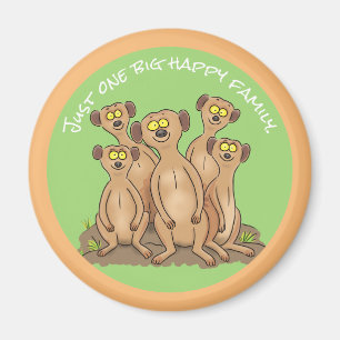 Cute happy meerkat cartoon magneet