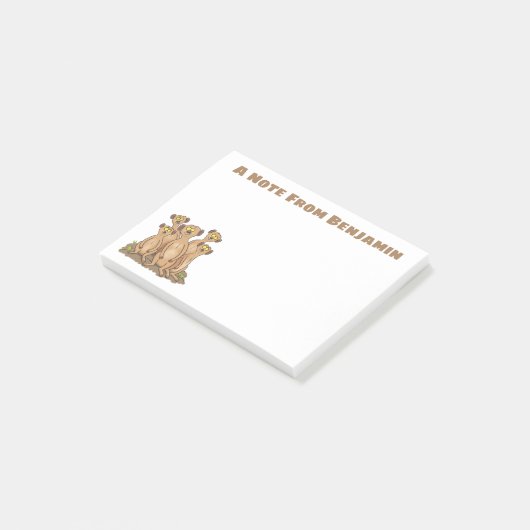 Cute happy meerkat family cartoon post-it® notes (Schuin)