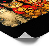 Cute Happy Meowentines Valentine Cats Love Men Wom Poster (Hoek)