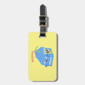 Cute happy milk carton cartoon bagagelabel (Voorkant verticaal)
