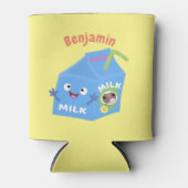 Cute happy milk carton cartoon blikjeskoeler (Voorkant)