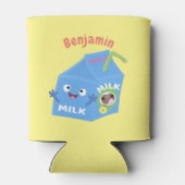 Cute happy milk carton cartoon blikjeskoeler (Achterkant)