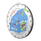 Cute happy milk carton cartoon dartbord (Voorkant Rechts)