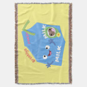 Cute happy milk carton cartoon deken (Voorkant Verticaal)