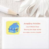 Cute happy milk carton cartoon etiket (Insitu)