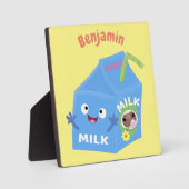 Cute happy milk carton cartoon fotoplaat (Voorkant)
