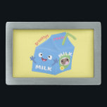Cute happy milk carton cartoon gesp<br><div class="desc">Deze gelukkige melkdoos is heel leuk! Ontworpen in schattige cartoon stijl.</div>