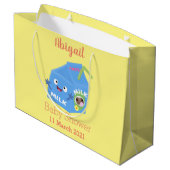 Cute happy milk carton cartoon groot cadeauzakje (Achterkant Gekanteld)