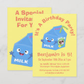 Cute happy milk carton cartoon kaart (Voorkant / Achterkant)