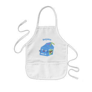 Cute happy milk carton cartoon kinder schort