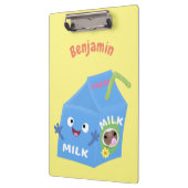 Cute happy milk carton cartoon klembord (Links)