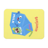 Cute happy milk carton cartoon magneet (Horizontaal)
