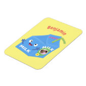 Cute happy milk carton cartoon magneet (Linkerzijde)