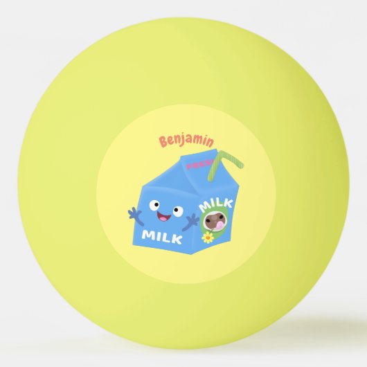 Cute happy milk carton cartoon pingpongbal (Voorkant)