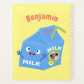 Cute happy milk carton cartoon planner (Achterkant)