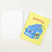 Cute happy milk carton cartoon planner (Display)