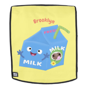 Cute happy milk carton cartoon rugtassen