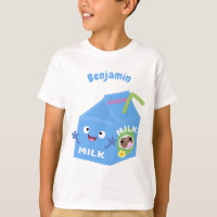 Cute happy milk carton cartoon