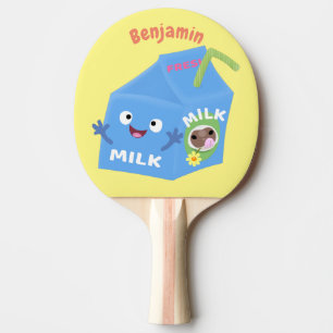 Cute happy milk carton cartoon tafeltennisbatje