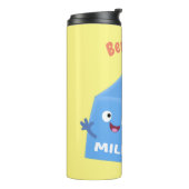 Cute happy milk carton cartoon thermosbeker (Gedraaid links)