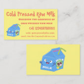 Cute happy milk carton cartoon visitekaartje (Voorkant / Achterkant)