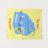 Cute happy milk carton cartoon wandkleed (Voorkant (horizontaal))