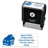 Cute happy milk carton cartoon  zelfinktende stempel (In situ)