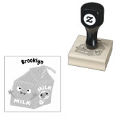 Cute happy milk carton karakter cartoon rubber st rubberstempel (Gestempeld)