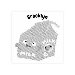 Cute happy milk carton karakter cartoon rubber st rubberstempel