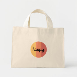Cute Happy Mini Canvas tas