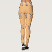 Cute happy mini donkey cartoon illustratie leggings (Achterkant)