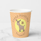 Cute happy mini donkey cartoon illustratie papieren bekers (Achterkant)