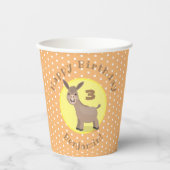 Cute happy mini donkey cartoon illustratie papieren bekers (Voorkant)