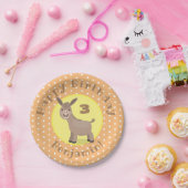Cute happy mini donkey cartoon illustratie papieren bordje (Feest)