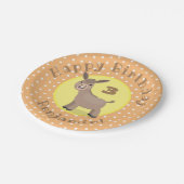 Cute happy mini donkey cartoon illustratie papieren bordje (Gekanteld)