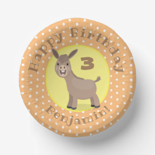 Cute happy mini donkey cartoon illustratie papieren kommen