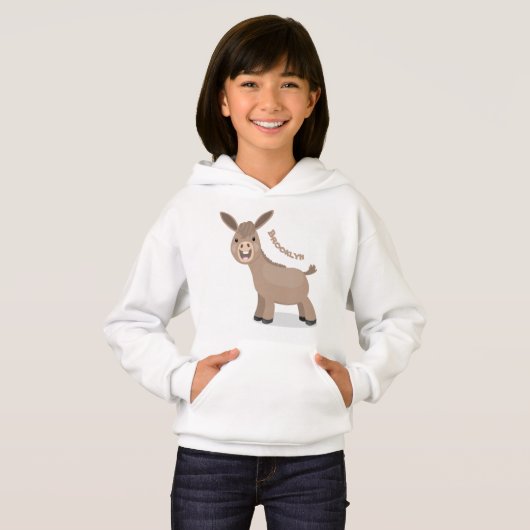 Cute happy miniature donkey cartoon (Voorkant volledig)