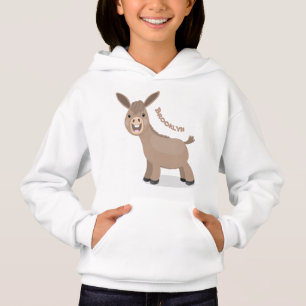 Cute happy miniature donkey cartoon