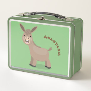 Cute happy miniature donkey cartoon