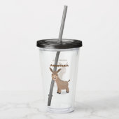 Cute happy miniature donkey cartoon acryl drinkbeker (Achterkant)