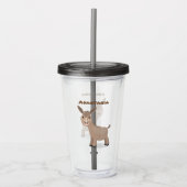Cute happy miniature donkey cartoon acryl drinkbeker (Voorkant)