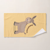 Cute happy miniature donkey cartoon bad handdoek (Handdoek)